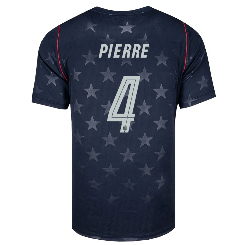 Danxen Women United States Neil Pierre #4 Black White Red Away Jersey 26-28 T-Shirt