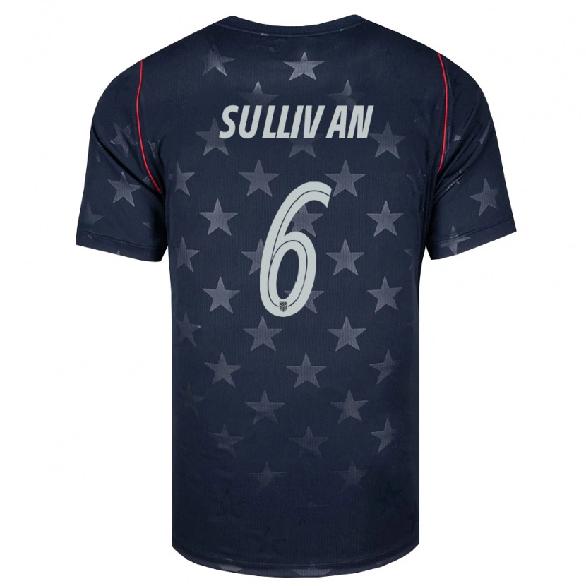 Danxen Women United States Cavan Sullivan #6 Black White Red Away Jersey 26-28 T-Shirt