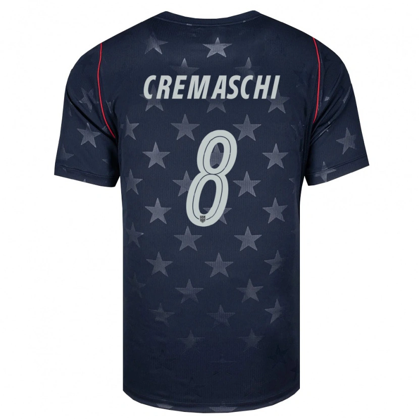 Danxen Women United States Benja Cremaschi #8 Black White Red Away Jersey 26-28 T-Shirt