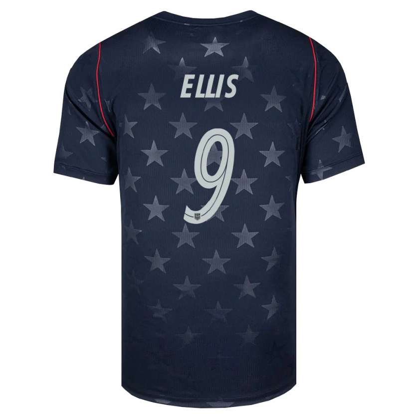 Danxen Women United States Justin Ellis #9 Black White Red Away Jersey 26-28 T-Shirt