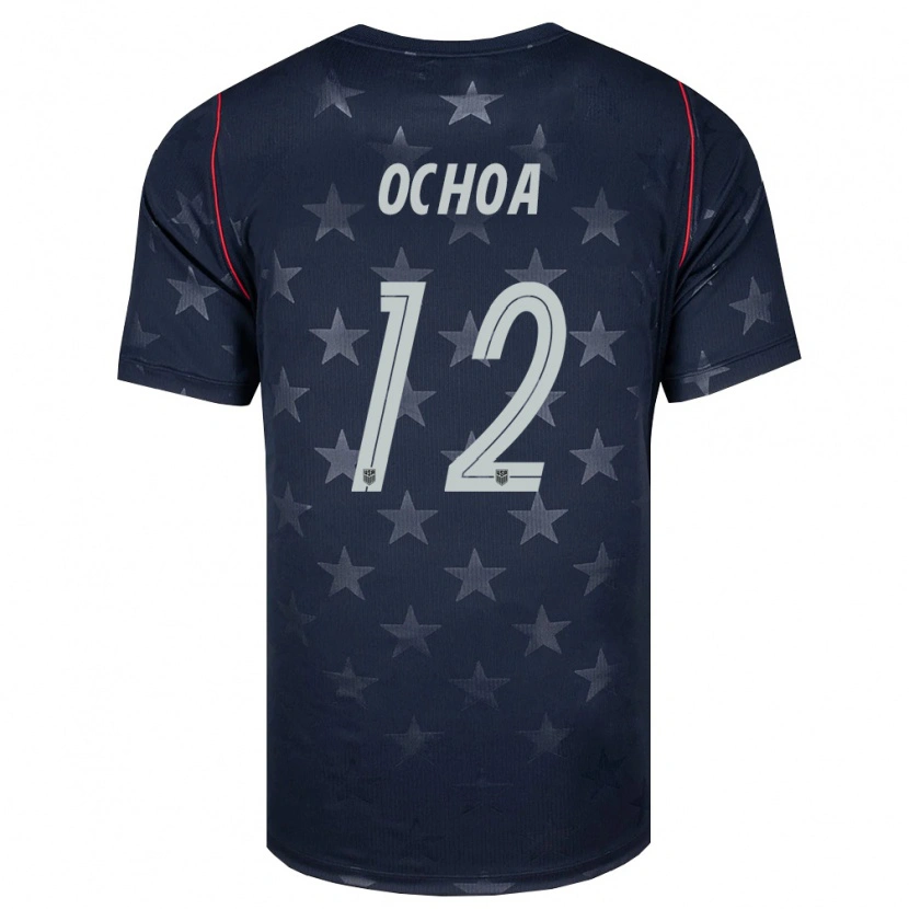 Danxen Women United States Emmanuel Ochoa #12 Black White Red Away Jersey 26-28 T-Shirt