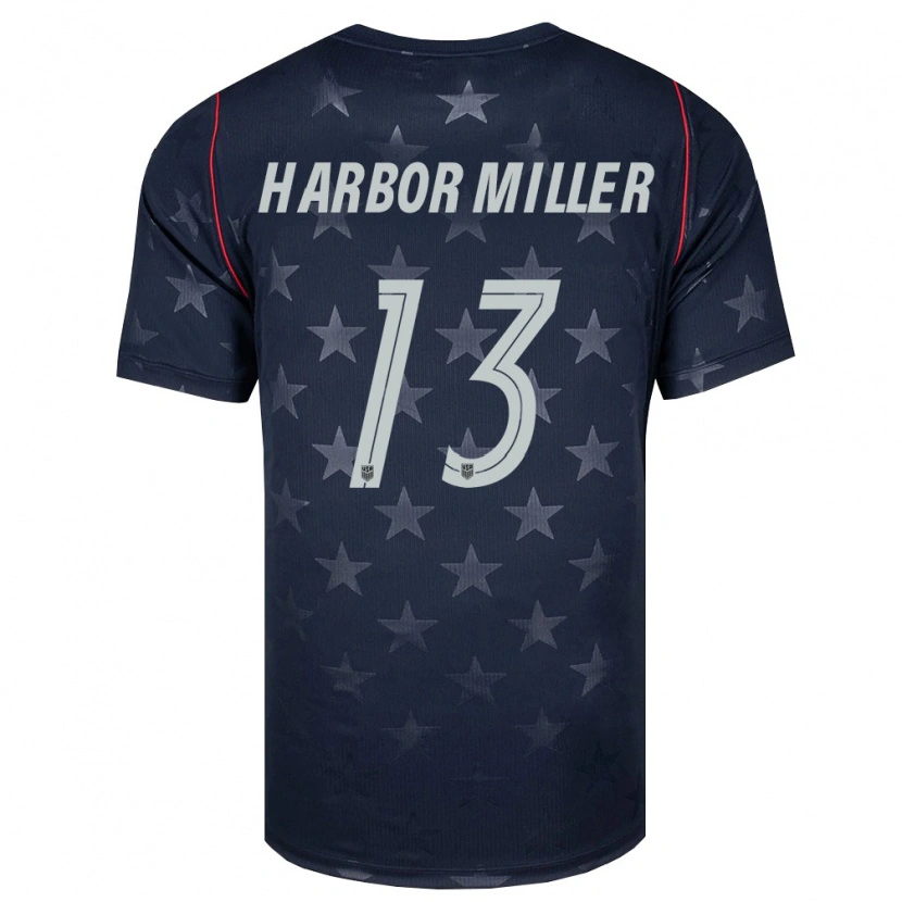 Danxen Women United States Harbor Miller #13 Black White Red Away Jersey 26-28 T-Shirt