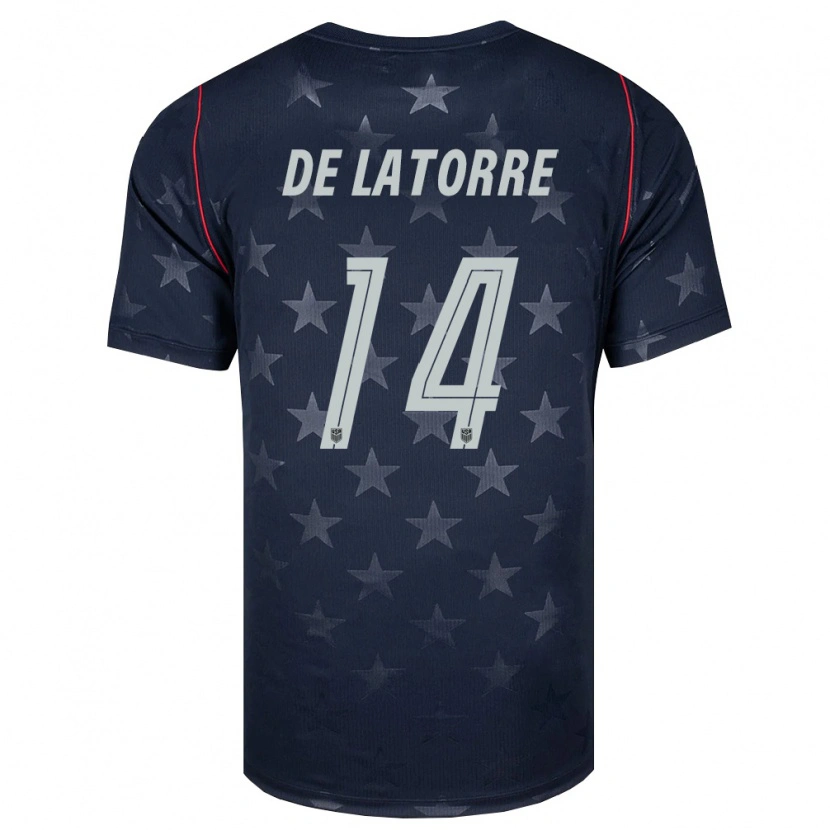 Danxen Women United States Luca De La Torre #14 Black White Red Away Jersey 26-28 T-Shirt