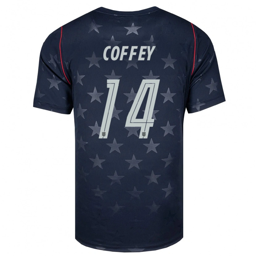 Danxen Women United States Sam Coffey #14 Black White Red Away Jersey 26-28 T-Shirt