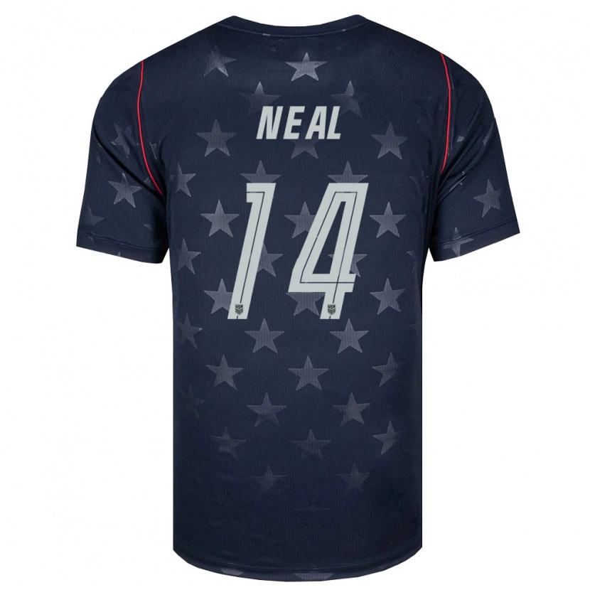 Danxen Women United States Jalen Neal #14 Black White Red Away Jersey 26-28 T-Shirt