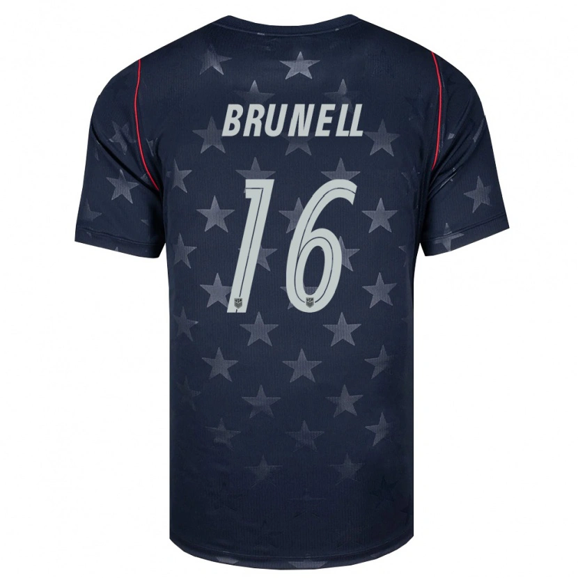 Danxen Women United States Snyder Brunell #16 Black White Red Away Jersey 26-28 T-Shirt