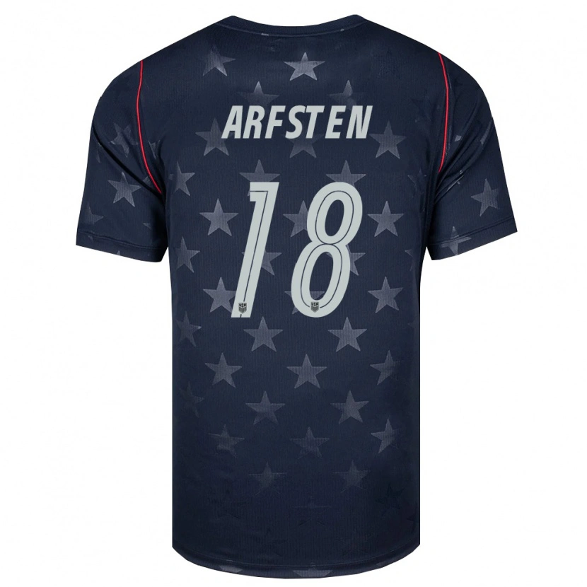 Danxen Women United States Max Arfsten #18 Black White Red Away Jersey 26-28 T-Shirt