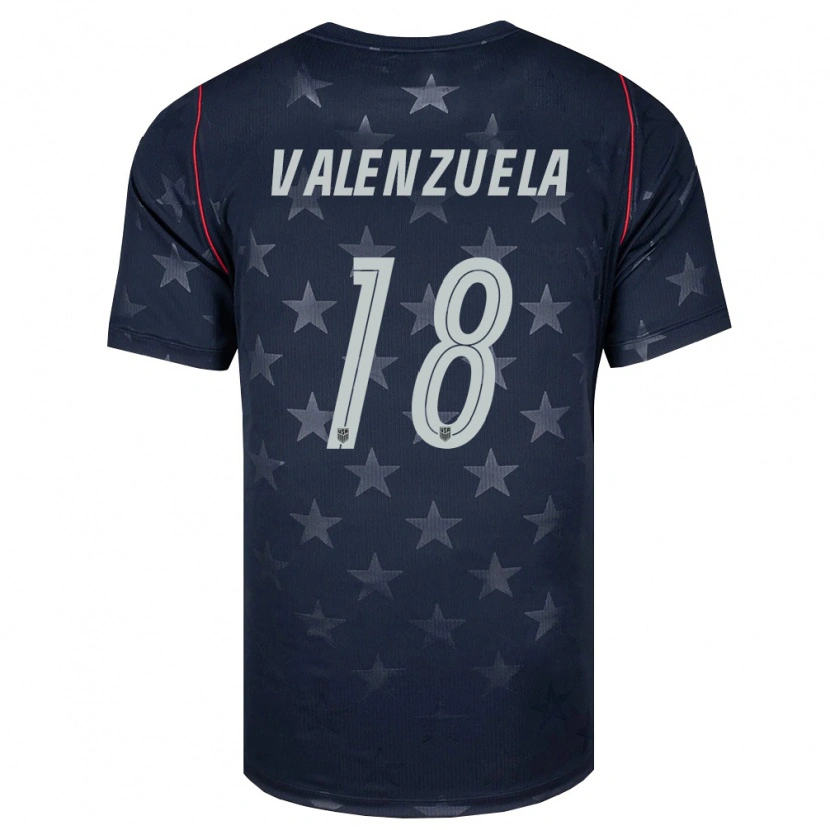 Danxen Women United States Gerardo Valenzuela #18 Black White Red Away Jersey 26-28 T-Shirt