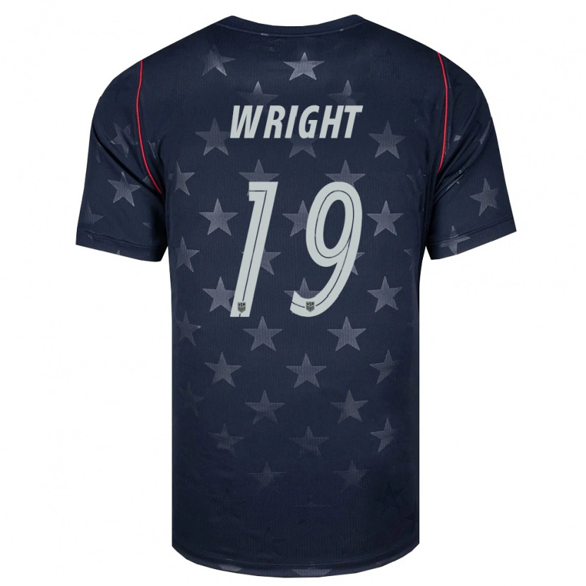 Danxen Women United States Haji Wright #19 Black White Red Away Jersey 26-28 T-Shirt