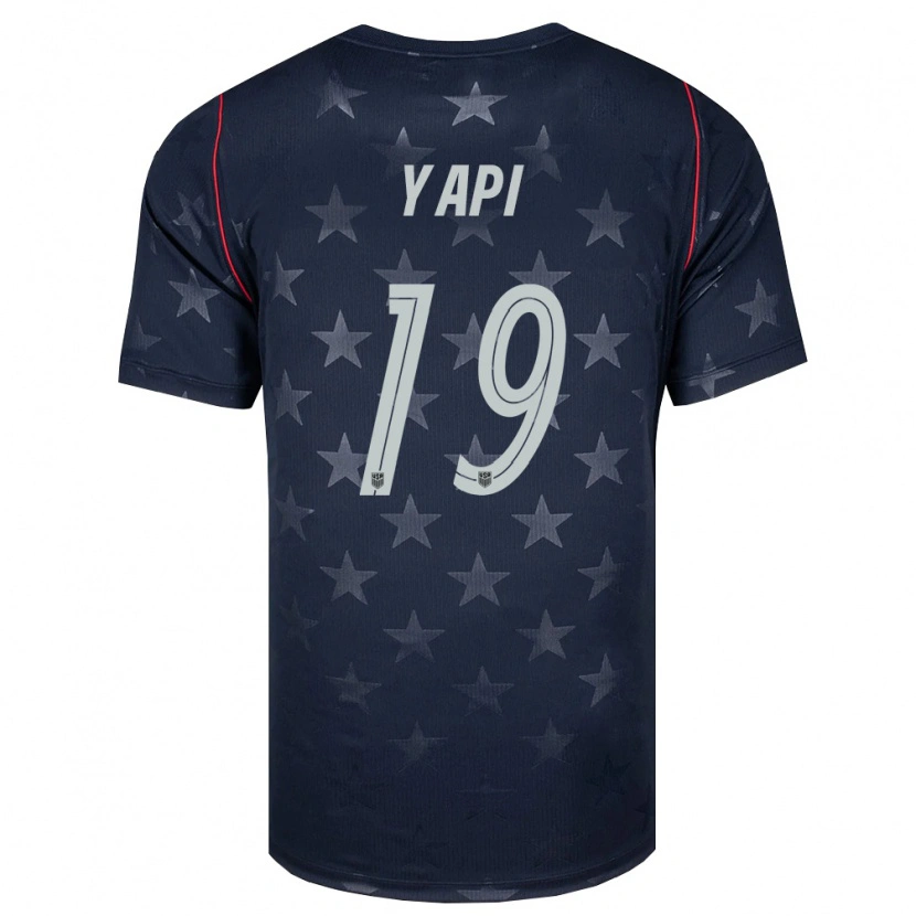 Danxen Women United States Darren Yapi #19 Black White Red Away Jersey 26-28 T-Shirt