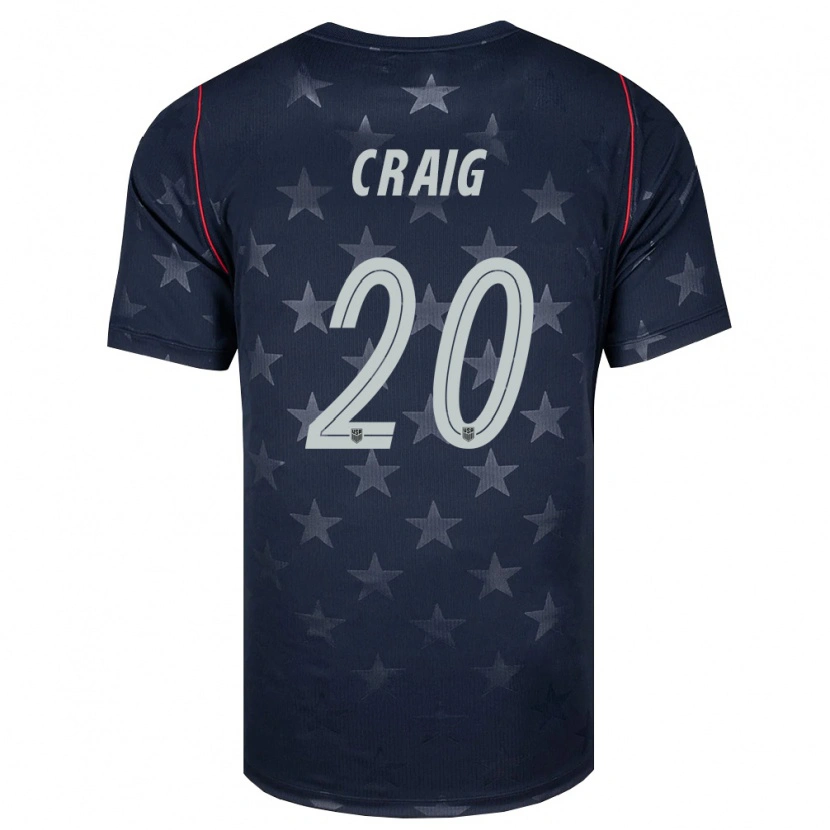 Danxen Women United States Brandan Craig #20 Black White Red Away Jersey 26-28 T-Shirt