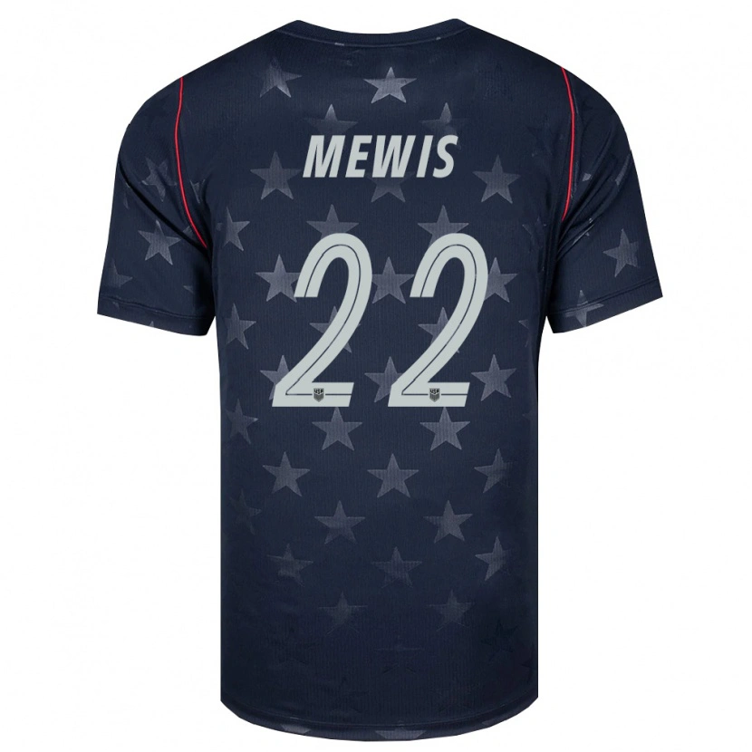 Danxen Women United States Kristie Mewis #22 Black White Red Away Jersey 26-28 T-Shirt
