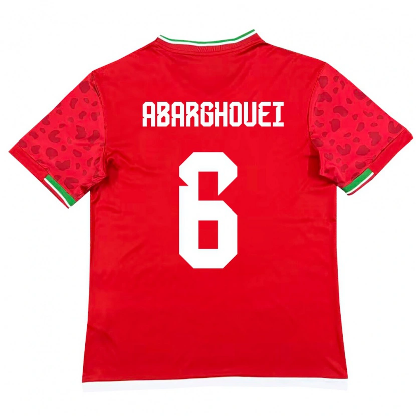 Danxen Women Iran Hossein Abarghouei #6 Red White Away Jersey 26-28 T-Shirt
