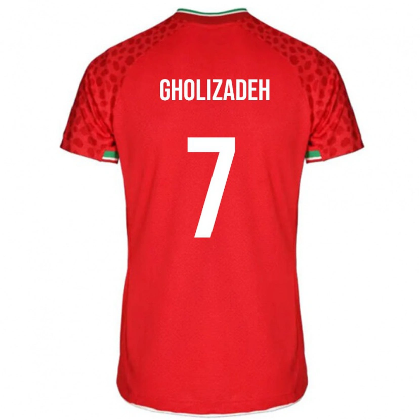 Danxen Women Iran Esmaeil Gholizadeh #7 Red White Away Jersey 26-28 T-Shirt