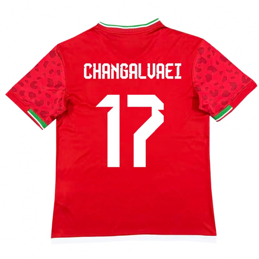 Danxen Women Iran Amirreza Changalvaei #17 Red White Away Jersey 26-28 T-Shirt