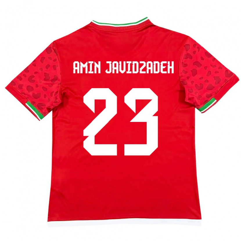 Danxen Women Iran Mohammad Amin Javidzadeh #23 Red White Away Jersey 26-28 T-Shirt