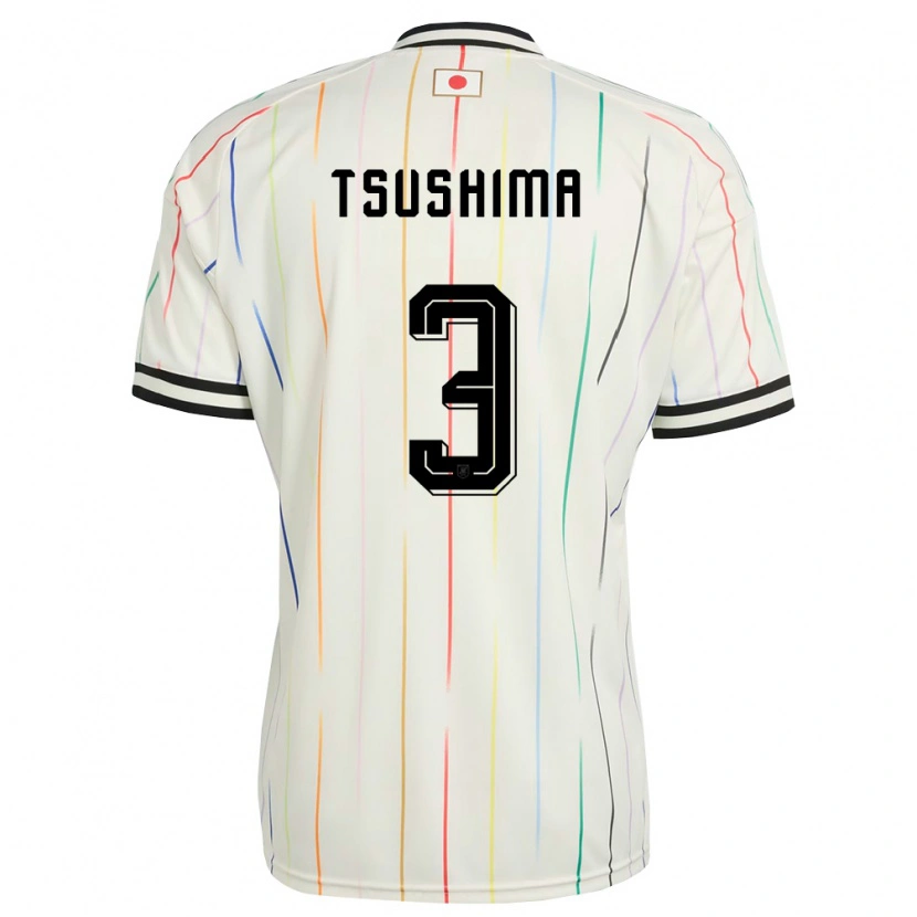 Danxen Women Japan Haru Tsushima #3 White Black Away Jersey 26-28 T-Shirt