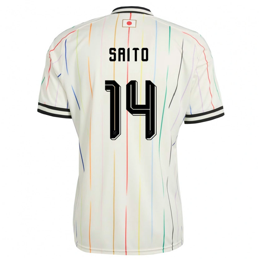 Danxen Women Japan Shunsuke Saito #14 White Black Away Jersey 26-28 T-Shirt