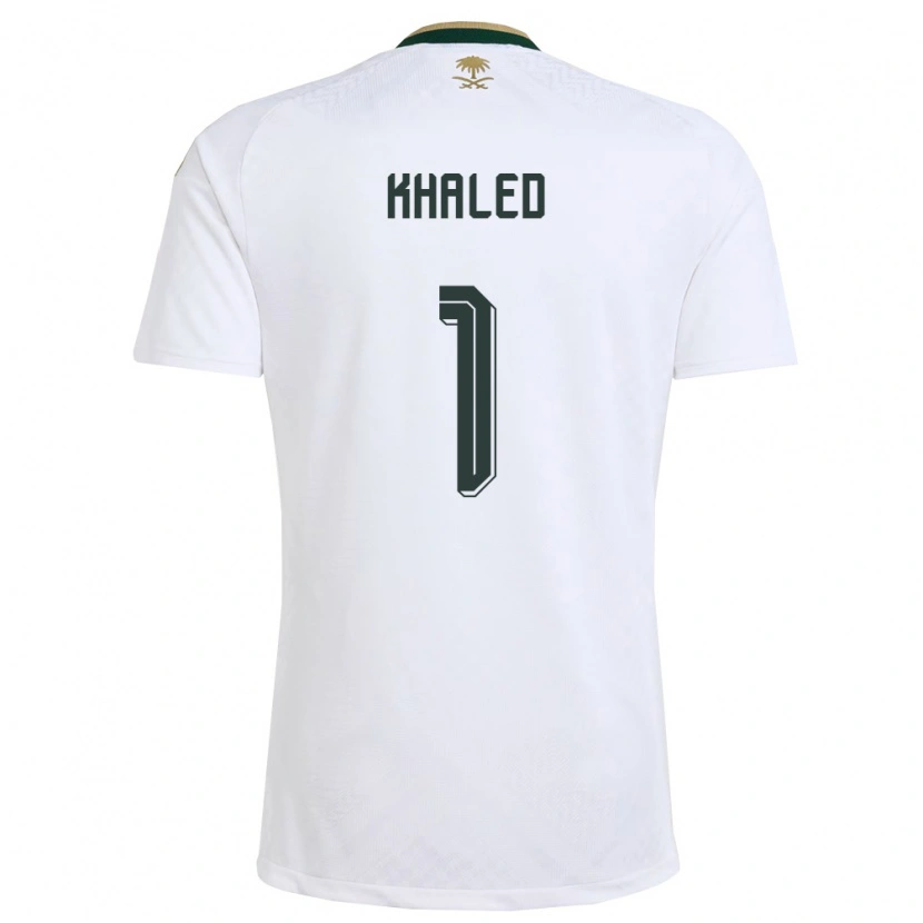 Danxen Women Saudi Arabia Sarah Khaled #1 White Green Gold Away Jersey 26-28 T-Shirt