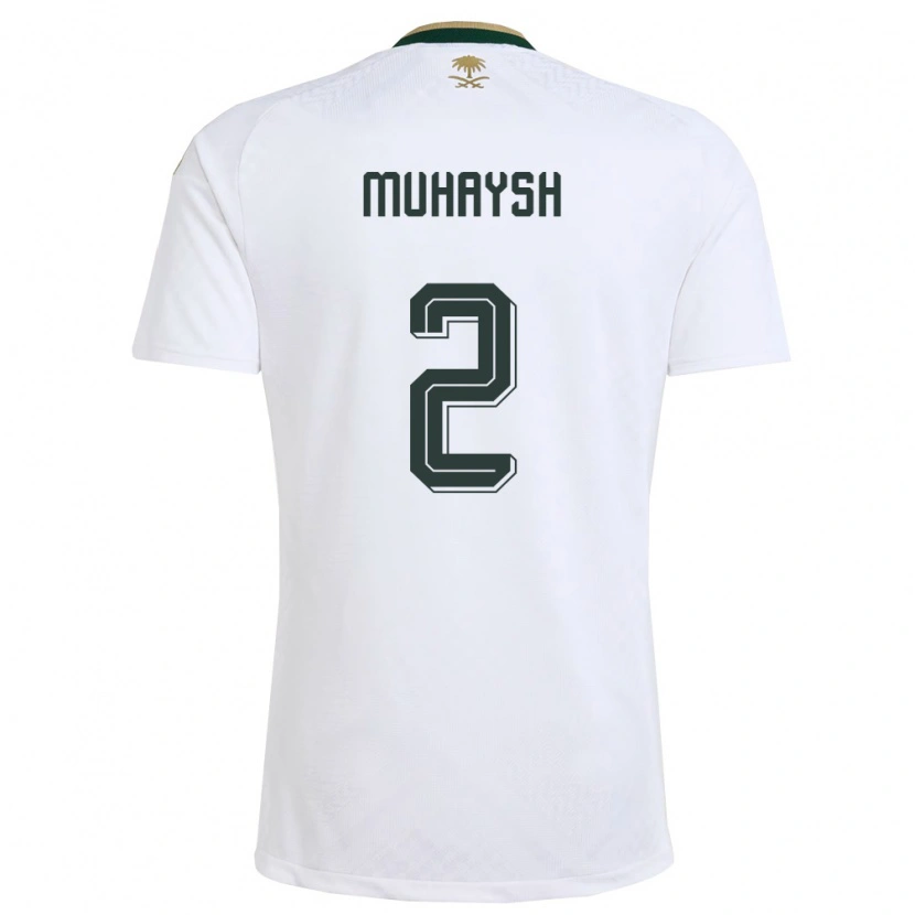 Danxen Women Saudi Arabia Mohammed Muhaysh #2 White Green Gold Away Jersey 26-28 T-Shirt