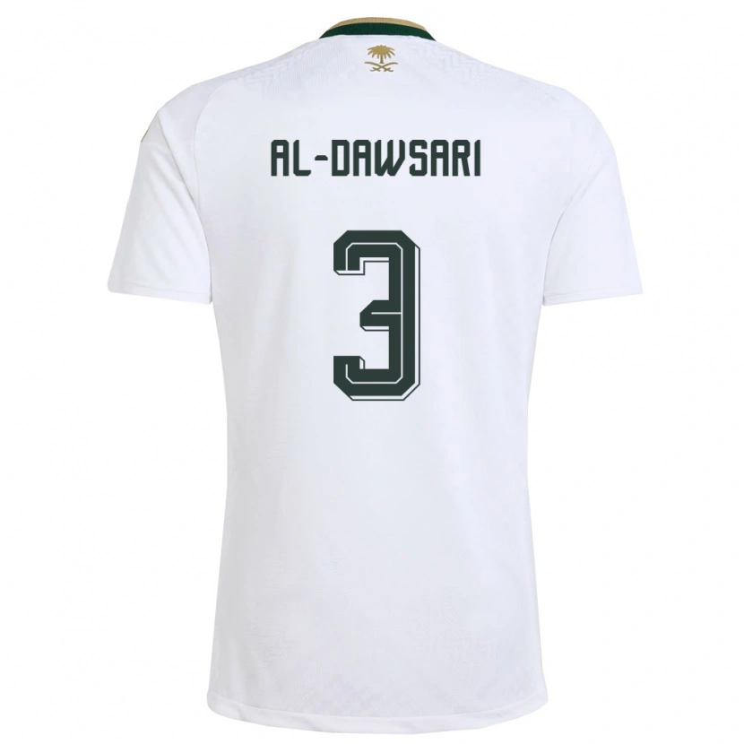 Danxen Women Saudi Arabia Mohammed Al-Dawsari #3 White Green Gold Away Jersey 26-28 T-Shirt