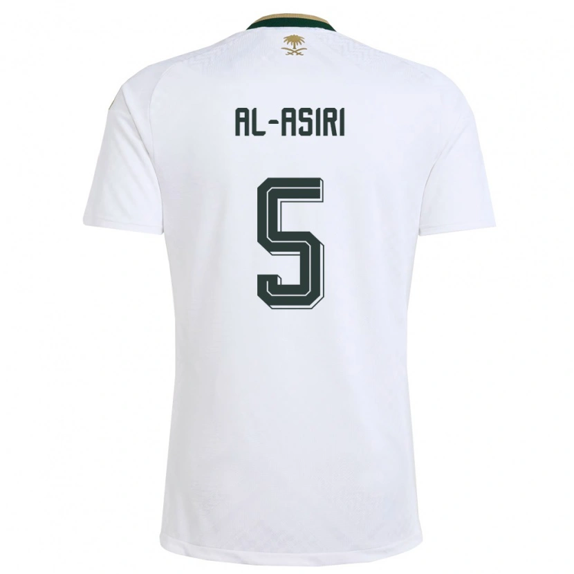 Danxen Women Saudi Arabia Khalid Al-Asiri #5 White Green Gold Away Jersey 26-28 T-Shirt