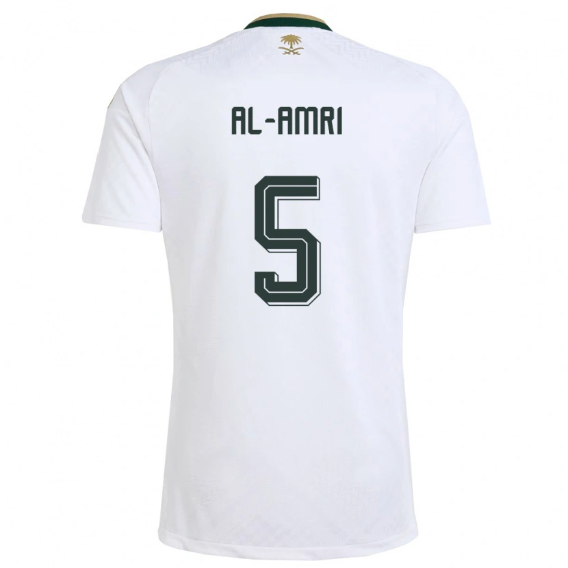 Danxen Women Saudi Arabia Husam Al-Amri #5 White Green Gold Away Jersey 26-28 T-Shirt