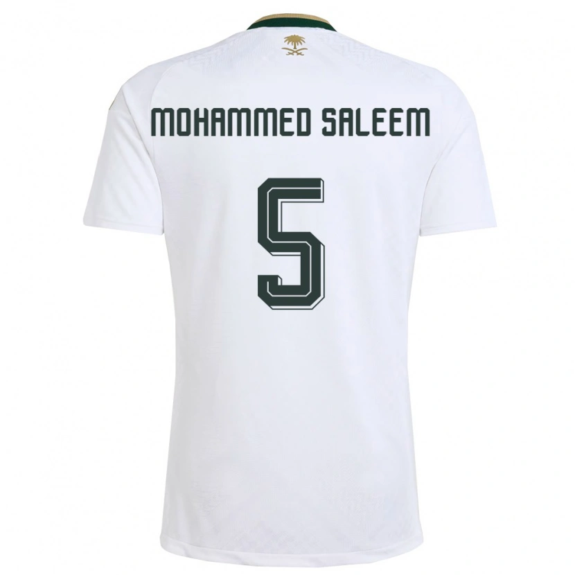 Danxen Women Saudi Arabia Moayad Mohammed Saleem #5 White Green Gold Away Jersey 26-28 T-Shirt