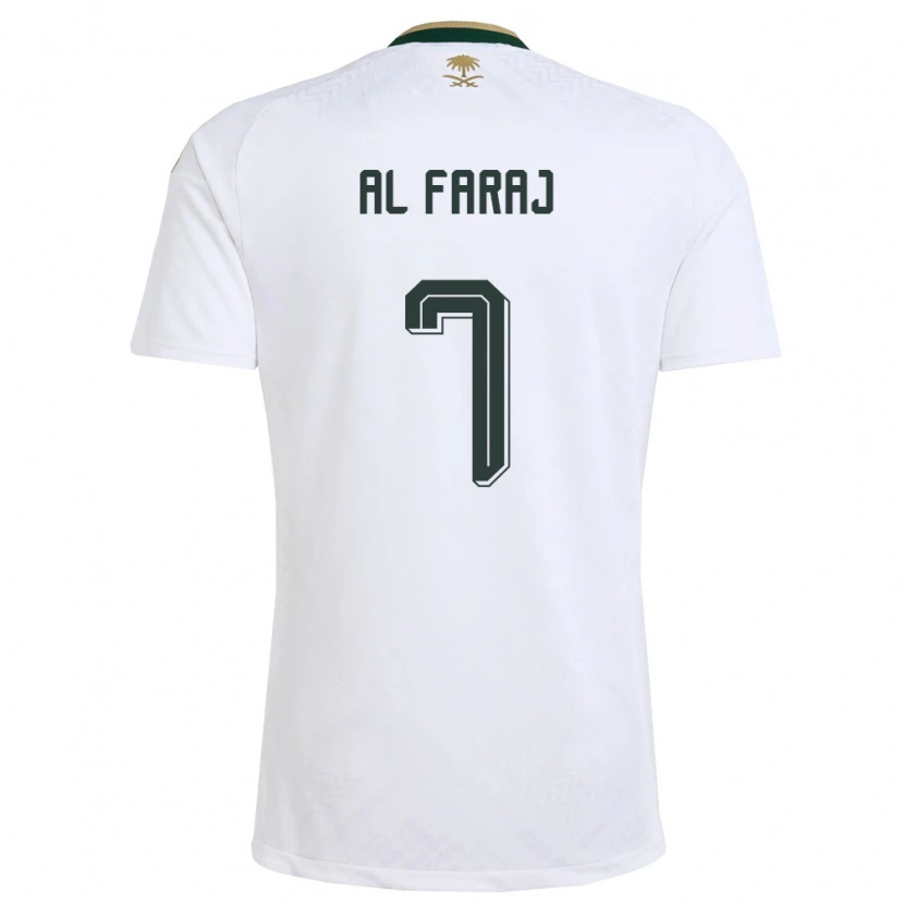 Danxen Women Saudi Arabia Salman Al-Faraj #7 White Green Gold Away Jersey 26-28 T-Shirt