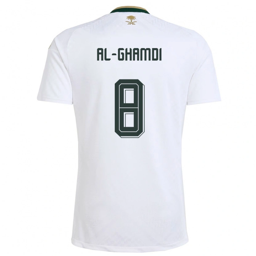 Danxen Women Saudi Arabia Faris Al-Ghamdi #8 White Green Gold Away Jersey 26-28 T-Shirt