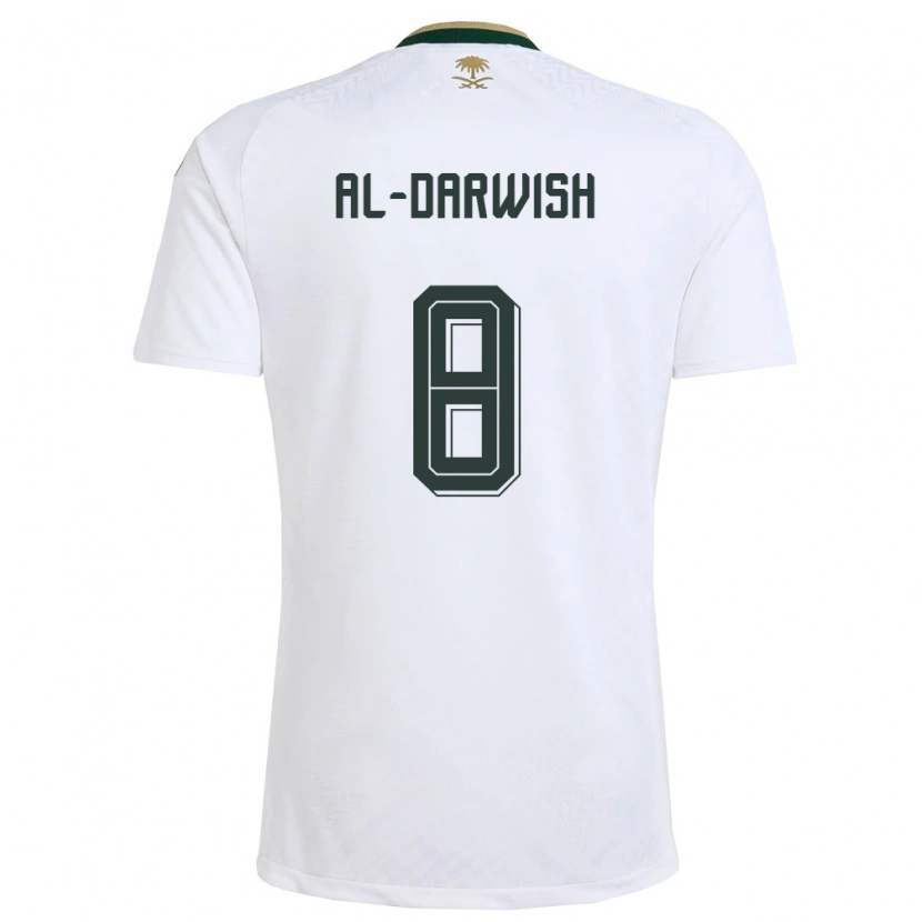 Danxen Women Saudi Arabia Mohammed Al-Darwish #8 White Green Gold Away Jersey 26-28 T-Shirt