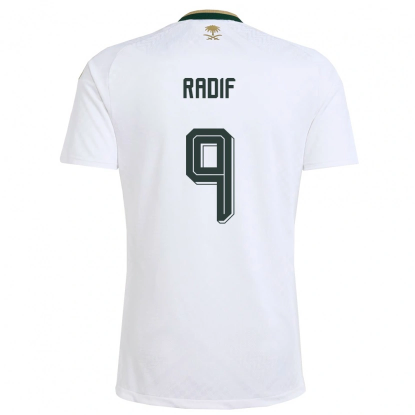 Danxen Women Saudi Arabia Abdullah Radif #9 White Green Gold Away Jersey 26-28 T-Shirt