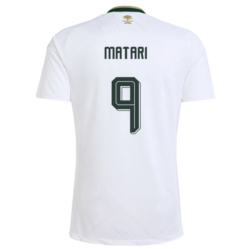 Danxen Women Saudi Arabia Abdulhadi Matari #9 White Green Gold Away Jersey 26-28 T-Shirt
