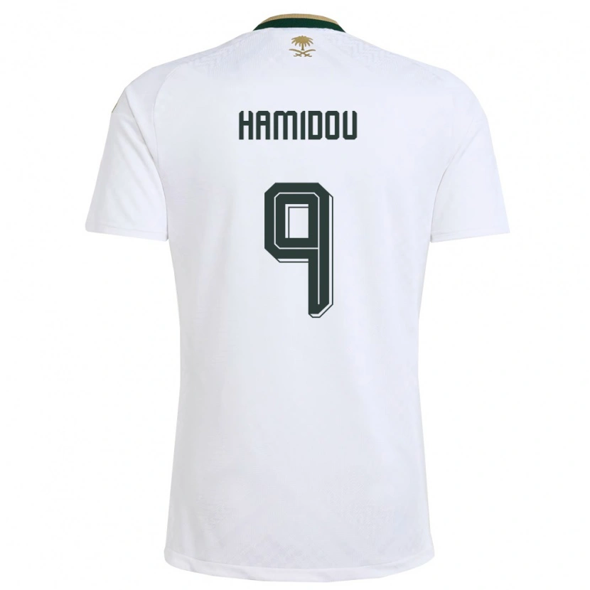 Danxen Women Saudi Arabia Rayane Hamidou #9 White Green Gold Away Jersey 26-28 T-Shirt