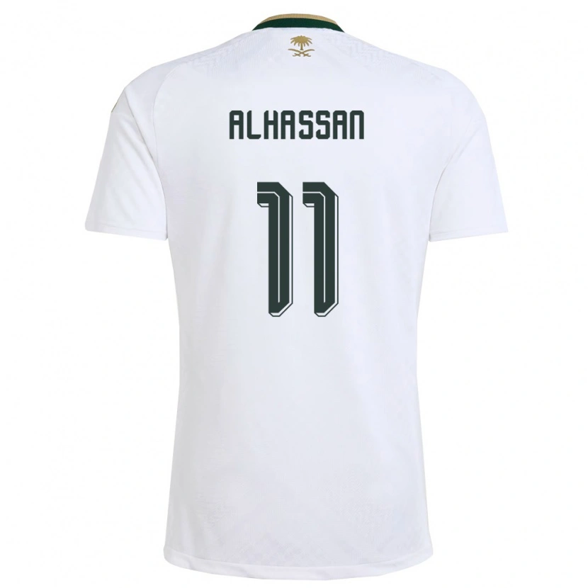Danxen Women Saudi Arabia Abbas Alhassan #11 White Green Gold Away Jersey 26-28 T-Shirt