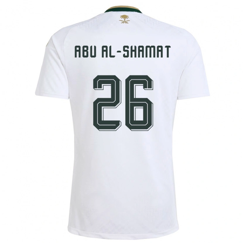 Danxen Women Saudi Arabia Mohammed Abu Al-Shamat #26 White Green Gold Away Jersey 26-28 T-Shirt