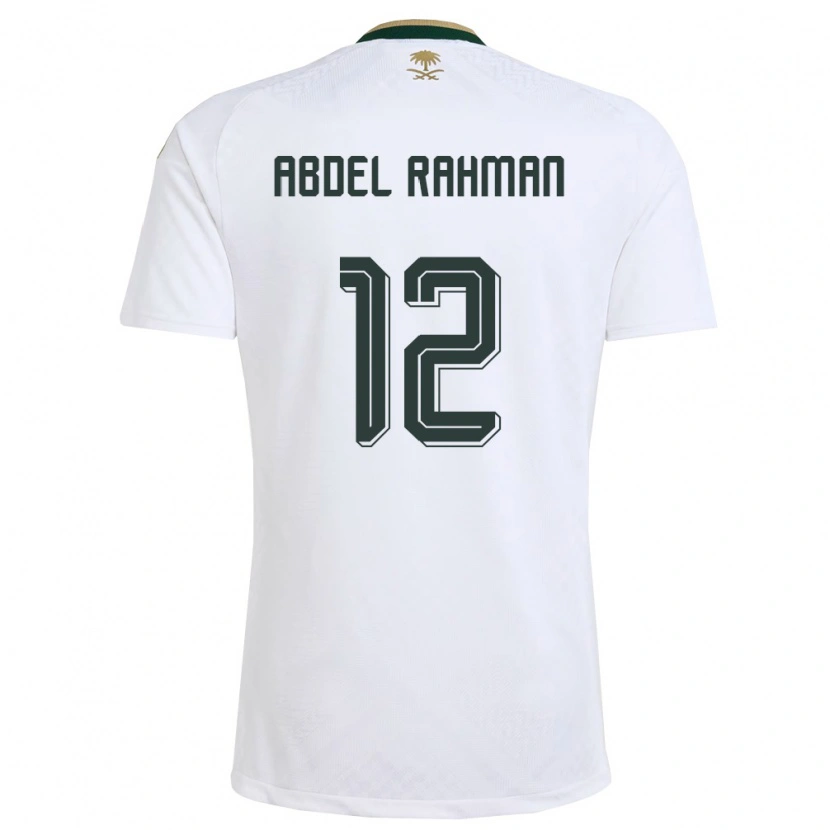 Danxen Women Saudi Arabia Mona Abdel Rahman #12 White Green Gold Away Jersey 26-28 T-Shirt