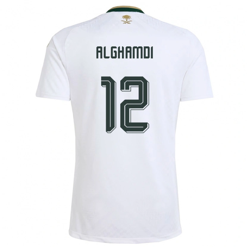 Danxen Women Saudi Arabia Faisal Alghamdi #12 White Green Gold Away Jersey 26-28 T-Shirt