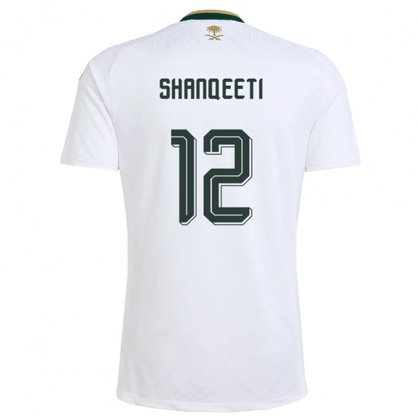 Danxen Women Saudi Arabia Muhannad Shanqeeti #12 White Green Gold Away Jersey 26-28 T-Shirt