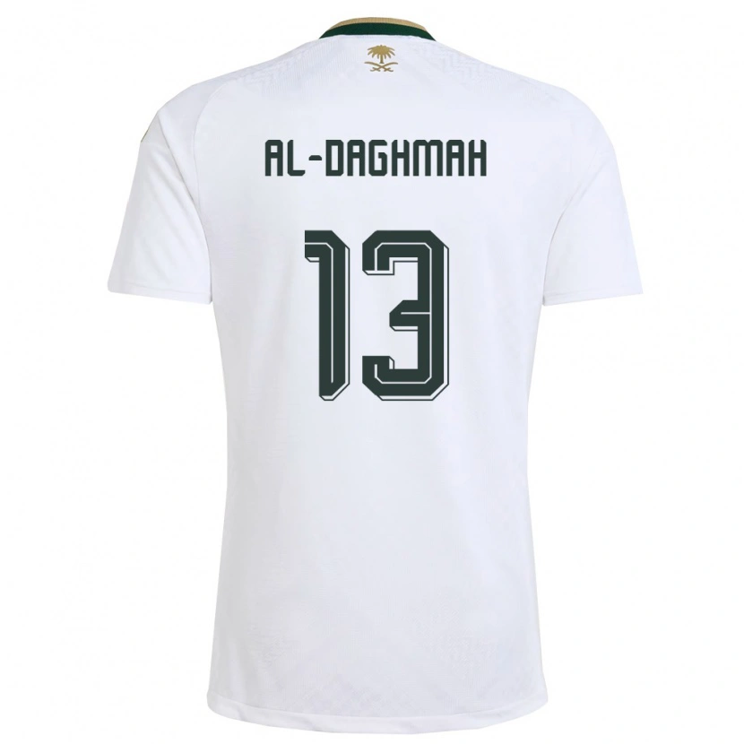 Danxen Women Saudi Arabia Osama Al-Daghmah #13 White Green Gold Away Jersey 26-28 T-Shirt