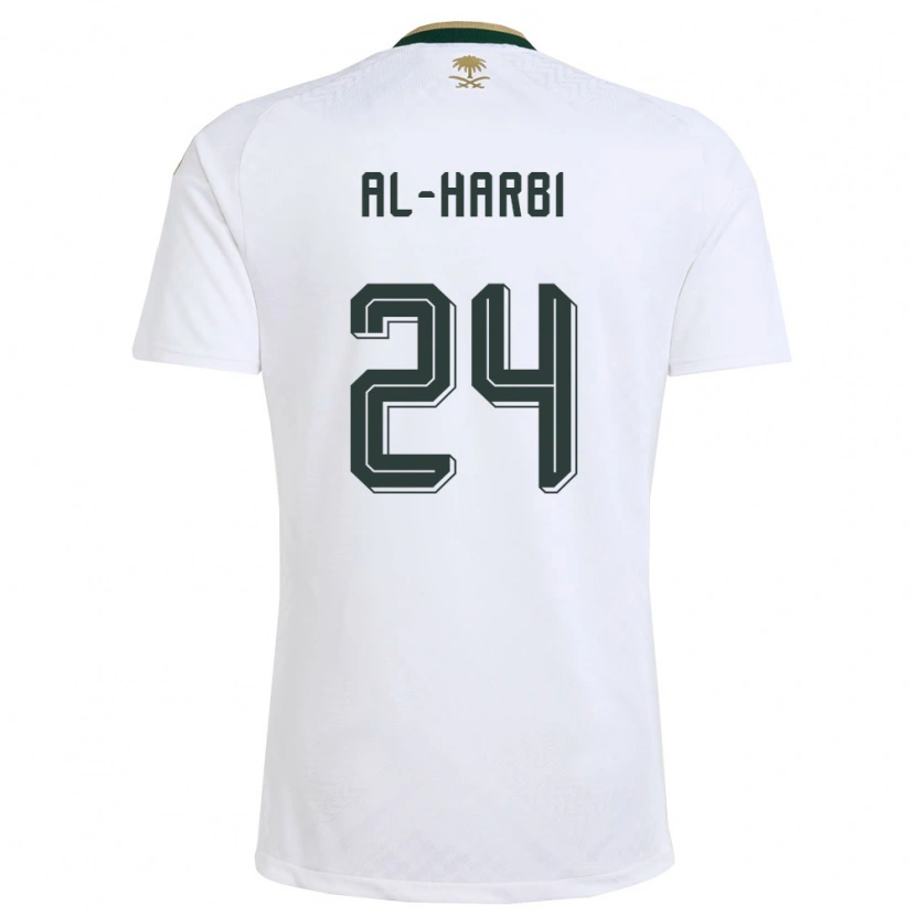 Danxen Women Saudi Arabia Moteb Al-Harbi #24 White Green Gold Away Jersey 26-28 T-Shirt
