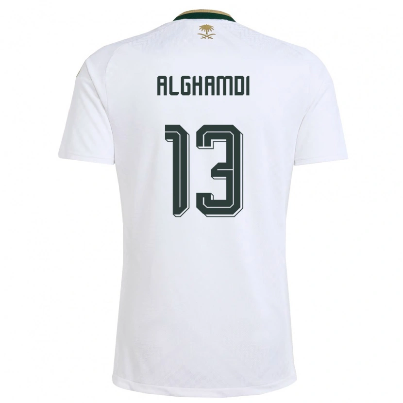 Danxen Women Saudi Arabia Hazzaa Alghamdi #13 White Green Gold Away Jersey 26-28 T-Shirt