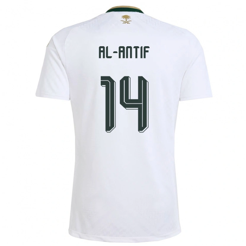 Danxen Women Saudi Arabia Habeeb Al-Antif #14 White Green Gold Away Jersey 26-28 T-Shirt
