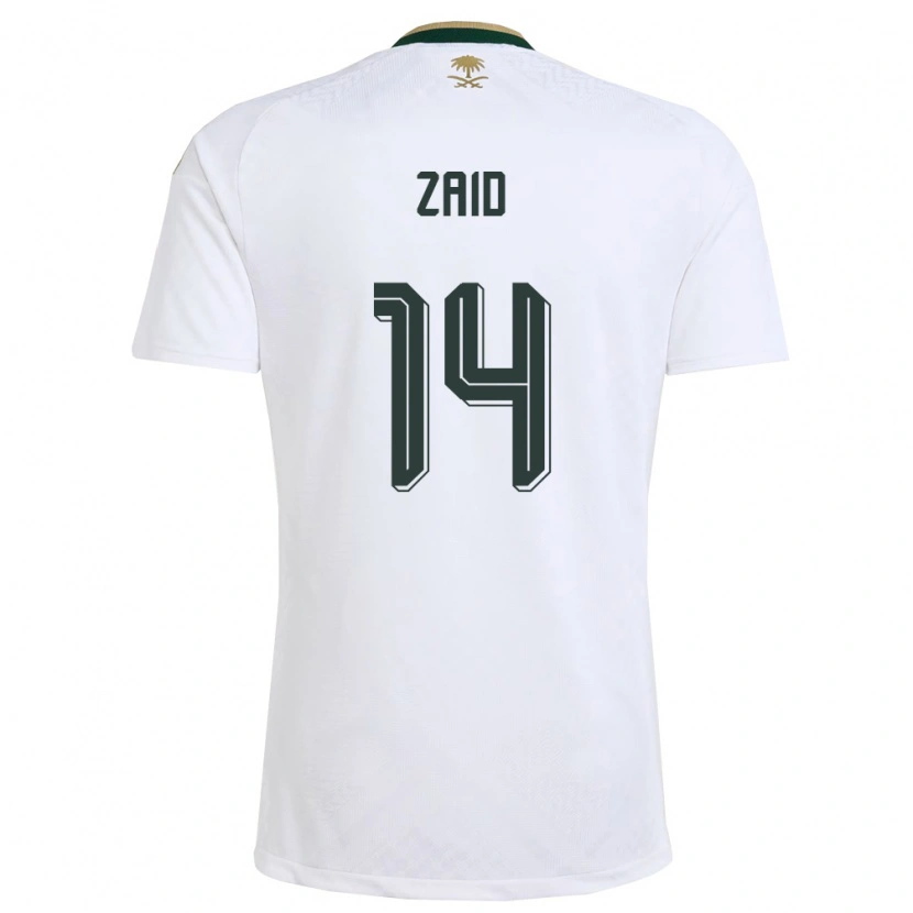 Danxen Women Saudi Arabia Abdullah Zaid #14 White Green Gold Away Jersey 26-28 T-Shirt