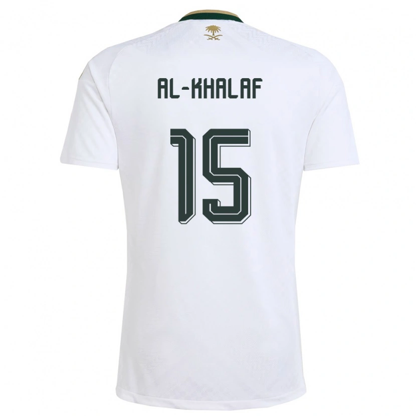 Danxen Women Saudi Arabia Mohammed Al-Khalaf #15 White Green Gold Away Jersey 26-28 T-Shirt