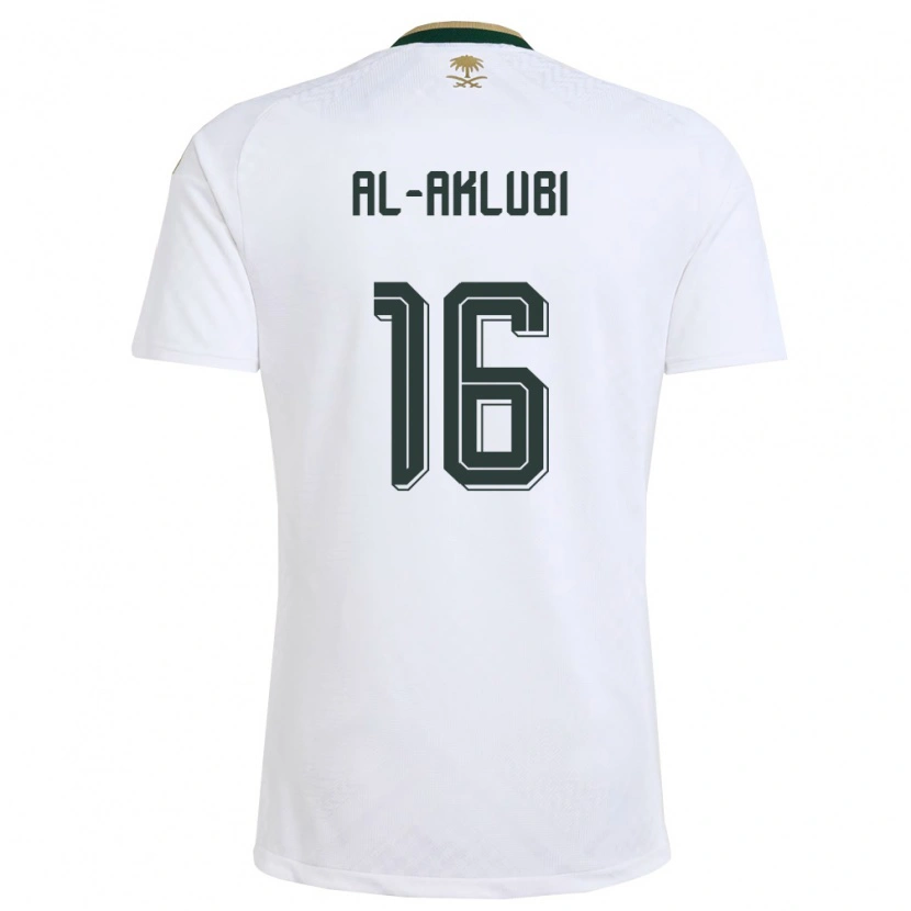 Danxen Women Saudi Arabia Wafi Al-Aklubi #16 White Green Gold Away Jersey 26-28 T-Shirt