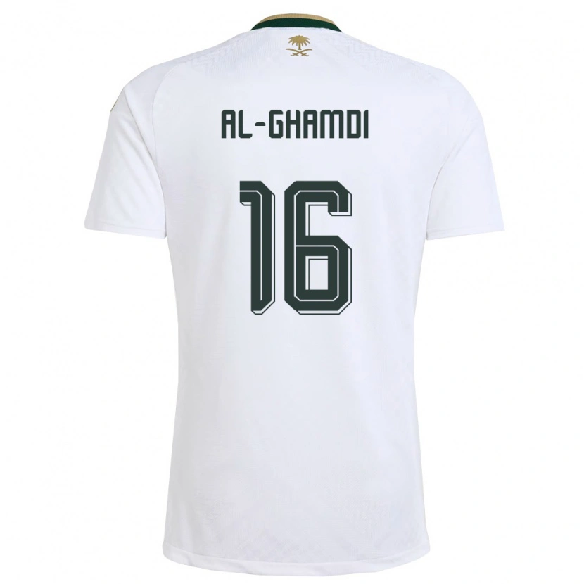 Danxen Women Saudi Arabia Faisal Al-Ghamdi #16 White Green Gold Away Jersey 26-28 T-Shirt