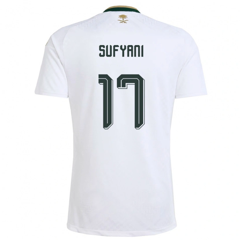 Danxen Women Saudi Arabia Abdulrahman Sufyani #17 White Green Gold Away Jersey 26-28 T-Shirt