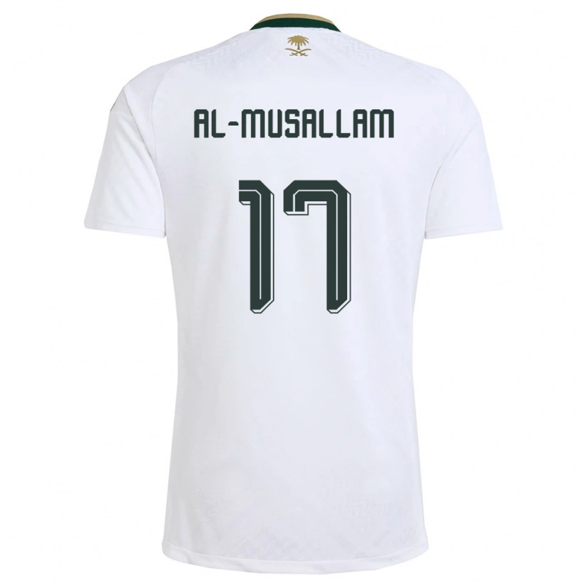 Danxen Women Saudi Arabia Hassan Al-Musallam #17 White Green Gold Away Jersey 26-28 T-Shirt