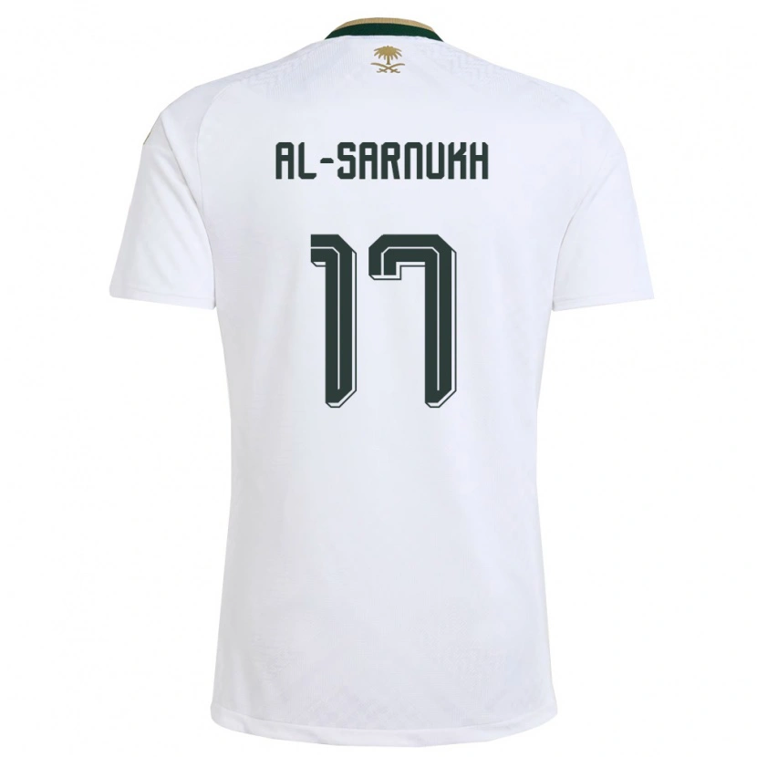 Danxen Women Saudi Arabia Mohamed Al-Sarnukh #17 White Green Gold Away Jersey 26-28 T-Shirt